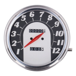 FL speedometer, 62-67 electra face, black/silver. 1:1 MPH 
