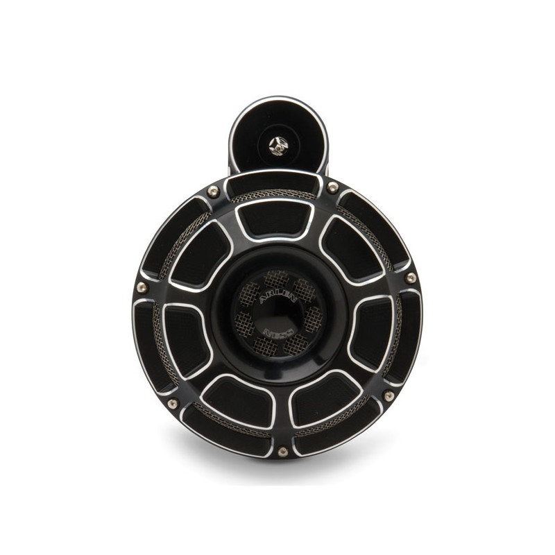 Arlen Ness, billet horn kit, Beveled. Black CC UNIVERSAL